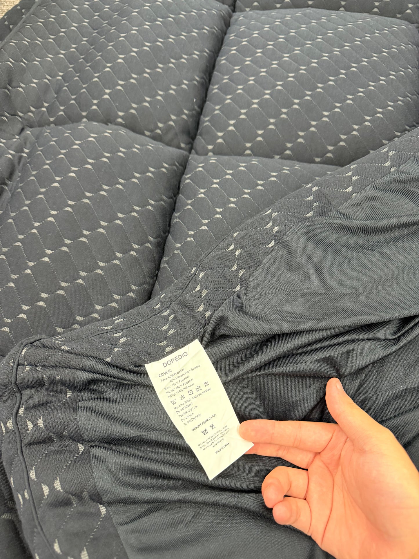 DOPEDIO Mattress Topper Washable Cover, for 20-53 cm Mattresses (90 x 200 cm, Black)