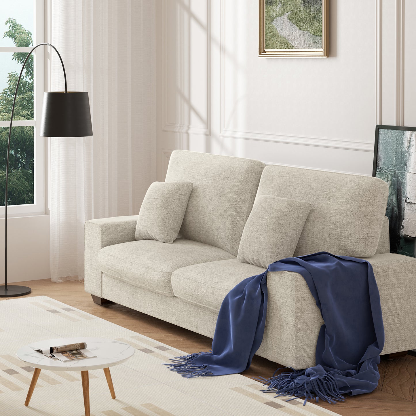 Modern Living Room Chenille Recliner Sofa